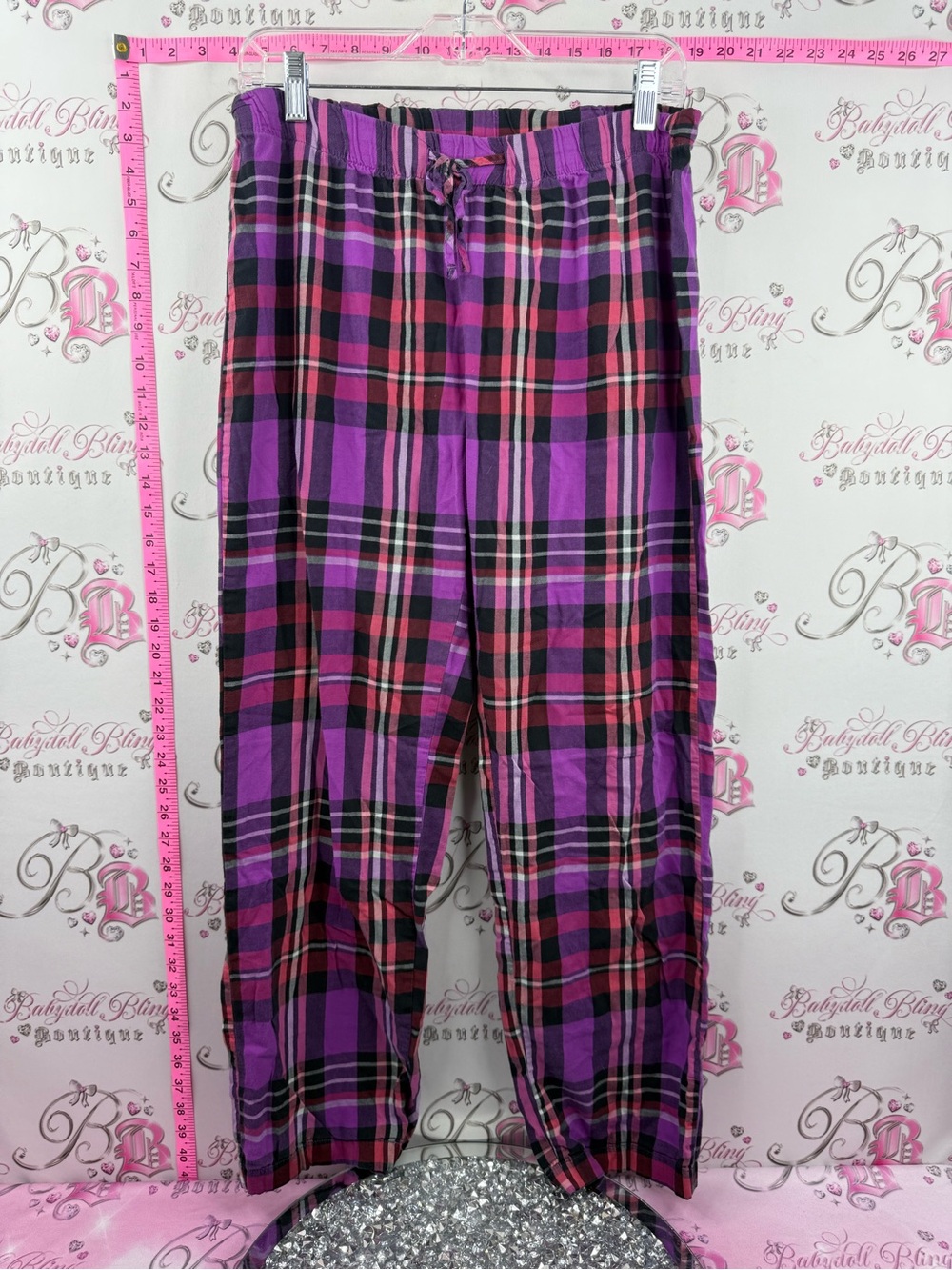 La SENZA pants pj stripes Purple Plaid Lounge Pants